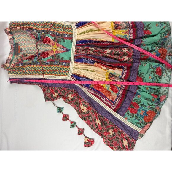 Anthropologie Bhanuni by Jyoti Crepe Notched Printed Tunic Top Small - Picture 8 of 8